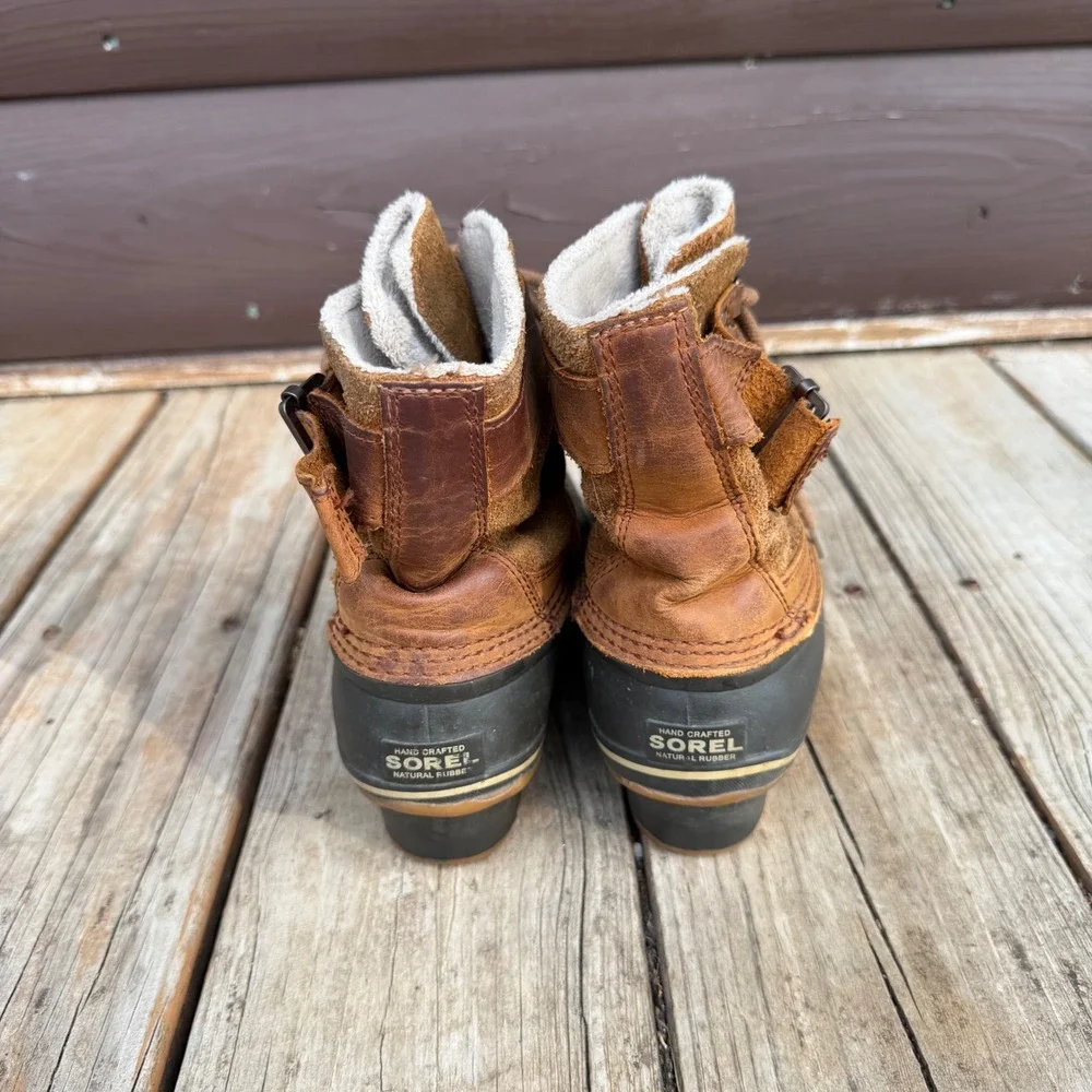 Sorel Winter Fancy Lace II Boots Duck Boots 7.5 Elk Grizzly Bear Waterproof